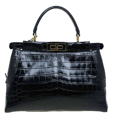 fendi peekaboo black|fendi peekaboo crocodile.